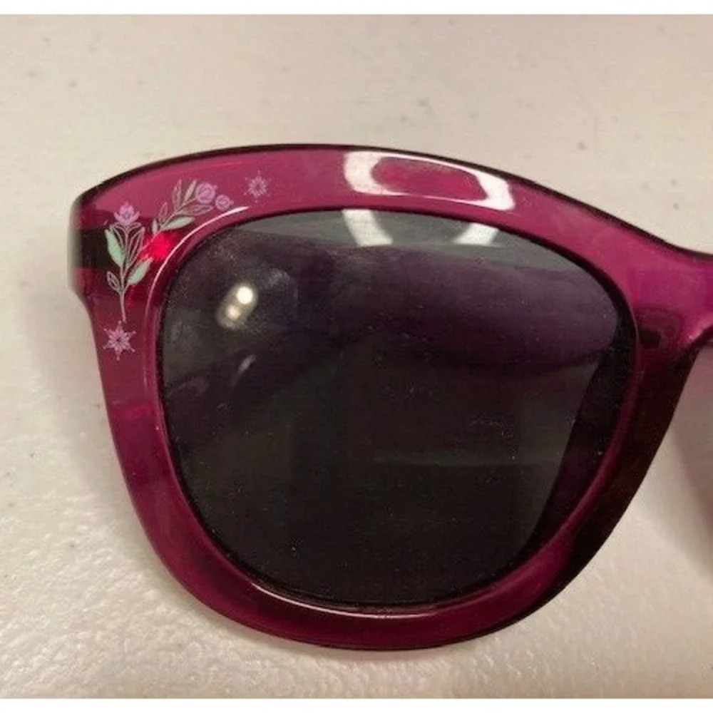 Pano Eyewear Disney Frozen Cateye Sunglasses Pink Glitter w/case Elsa & Anna Yth